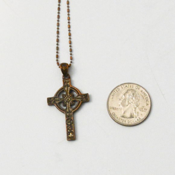Copper Colored Cross Necklace - Picture 3 of 3